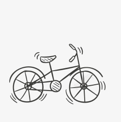 黑白的自行车卡通简约黑白插画小清新健身图标高清图片