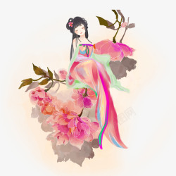 唐朝皇上服饰手绘古代美女人物2高清图片