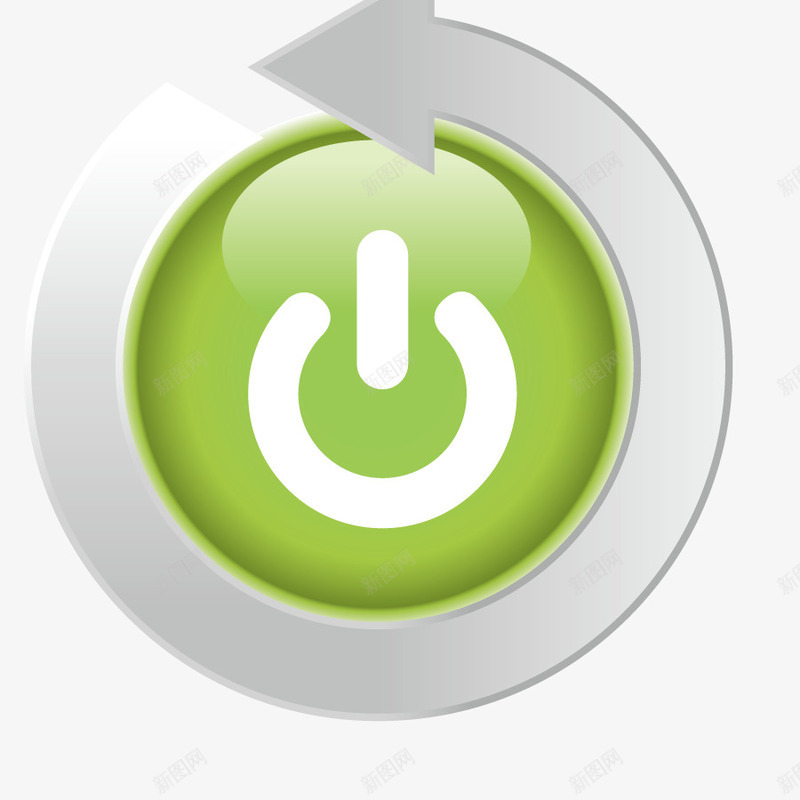 绿色按钮矢量图eps免抠素材_新图网 https://ixintu.com 便签按钮 启动 开关 指示 旋转 矢量图 箭头