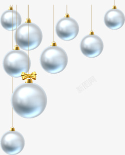 黄色圣诞节圣诞节吊球挂饰矢量图高清图片