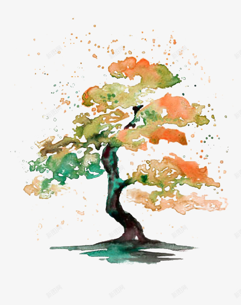 手绘水彩树png免抠素材_新图网 https://ixintu.com 大树 彩色 手绘 新图网 树木 植物 水彩 清新 装饰
