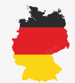 德国矢量地图德国国旗地图高清图片