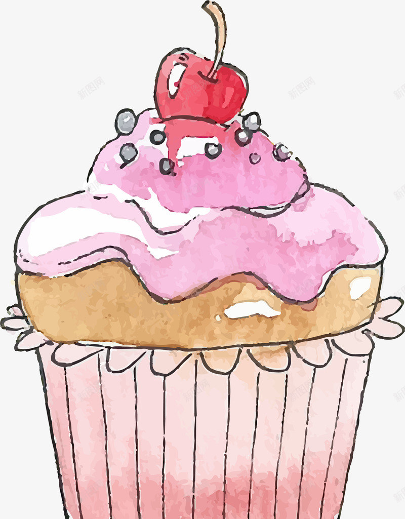 粉色水彩手绘蛋糕png免抠素材_新图网 https://ixintu.com 517 吃货节 手绘蛋糕 粉色蛋糕 糕点 美食节 食品 餐饮