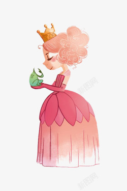 卡通青蛙王子手绘公主高清图片