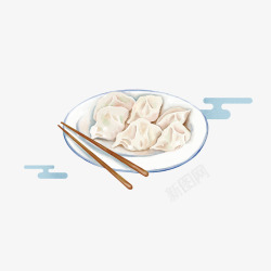 冬至彩绘水饺节日二十四节气水饺高清图片