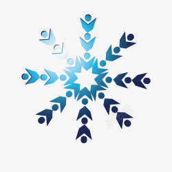 天气预报app蓝色八角形雪花图标高清图片