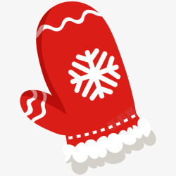 保暖手套卡通圣诞节红色手套高清图片