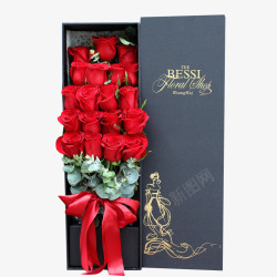 中秋礼品盒装玫瑰鲜花礼盒高清图片