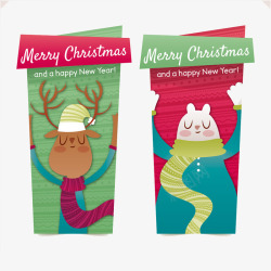 呆萌小猫图片圣诞节贺卡元素海报