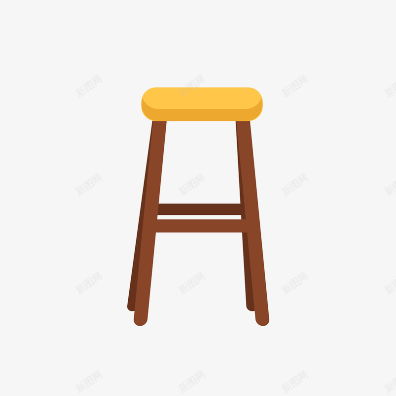 一张咖啡色的高脚凳矢量图ai免抠素材_新图网 https://ixintu.com 凳子 咖啡色 咖啡色高脚凳 日常 高脚凳 黄色 矢量图