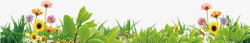 绿色清新花丛草地装饰图案素材