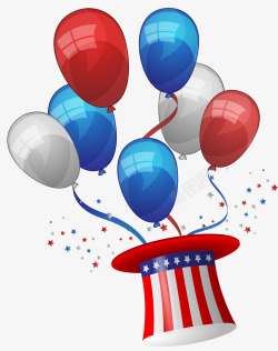 独立日庆典独立日美国气球和旗矢量图高清图片