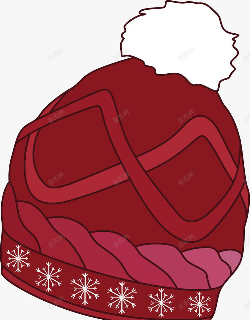 冬天卡通红色帽子png免抠素材_新图网 https://ixintu.com 冬天帽子 冬季帽子 卡通帽子 温暖帽子 白色毛球 红色帽子