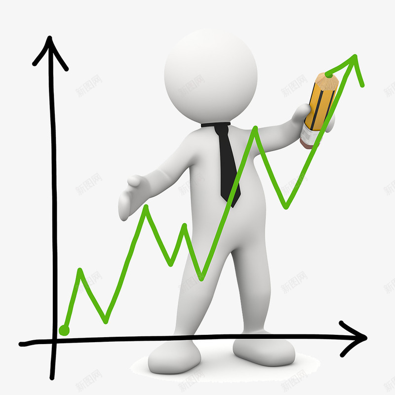 数据图表png免抠素材_新图网 https://ixintu.com 3D小人 上升 图表 数据图表 财务 销量上升