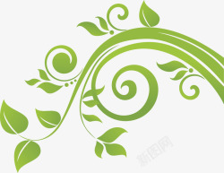 绿底白植物花纹绿色花纹高清图片