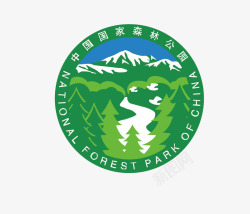 公园标志中国国家森林公园矢量图高清图片
