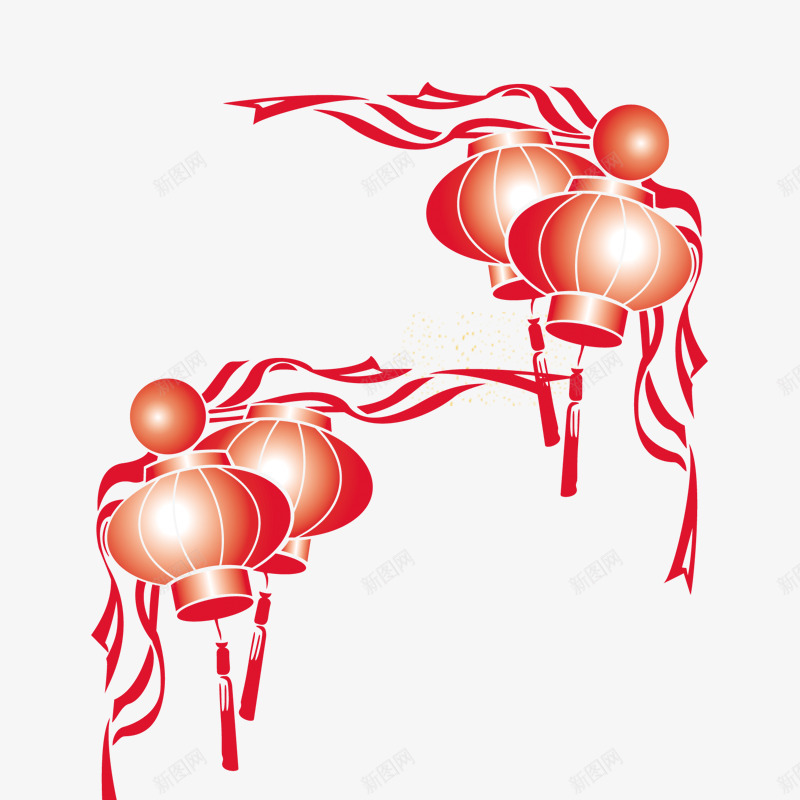 红灯笼png免抠素材_新图网 https://ixintu.com 年货 年货节 抢年货 拜年 灯笼 阿里年货节