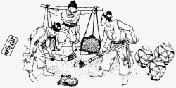 中国的历史文化黑白线条中国风白酒制作手绘高清图片