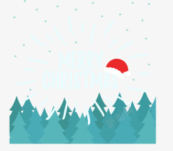 松树林矢量图手绘圣诞节卡片矢量图高清图片
