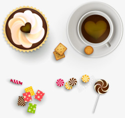 咖啡味棒棒糖手绘俯视甜食矢量图高清图片