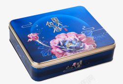 中式喜糖盒方形铁艺月饼盒高清图片