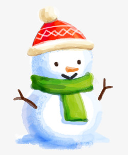 冬季主题红色围巾戴着围巾的雪人高清图片