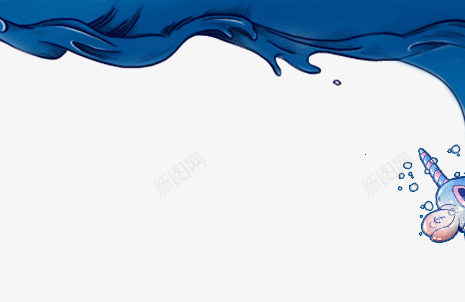 蓝色卡通海浪可爱png免抠素材_新图网 https://ixintu.com 卡通 可爱 海浪 蓝色