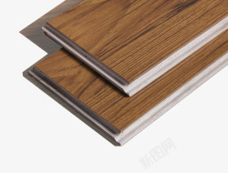 深褐色木纹实木地板锁扣堆叠素材