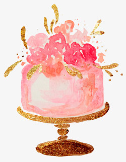 花束蛋糕卡通手绘精美的蛋糕高清图片
