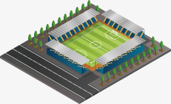 精致足球精致绿色3D足球场地矢量图高清图片