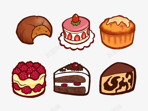 卡通蛋糕食品图标psd_新图网 https://ixintu.com 卡通 图标 蛋糕 食品