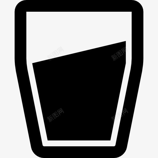 玻璃杯内的液体与黑色图标png_新图网 https://ixintu.com 喝 基本图标 玻璃 眼镜 苏打水 食品 饮料 黑色