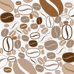 卡通咖啡豆底纹矢量图素材