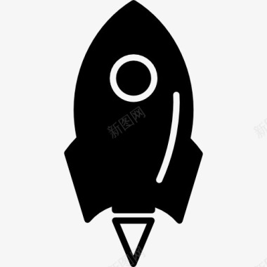 火箭船变圆的轮廓图标图标