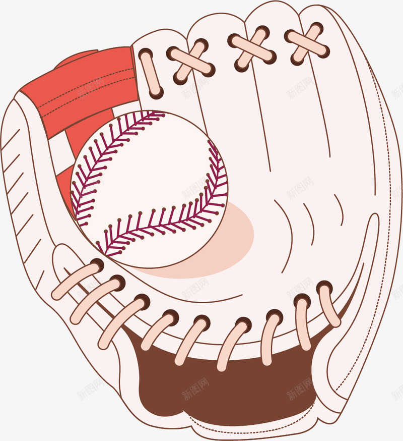 精致的卡通棒球手套矢量图eps免抠素材_新图网 https://ixintu.com 卡通风格 扁平风格 棒球 棒球元素 棒球手套 符号 精致 矢量图