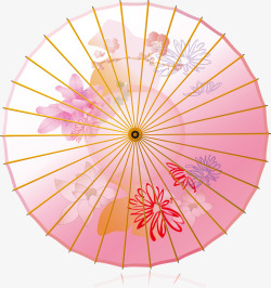 中国风水墨纸伞节日装饰矢量图素材