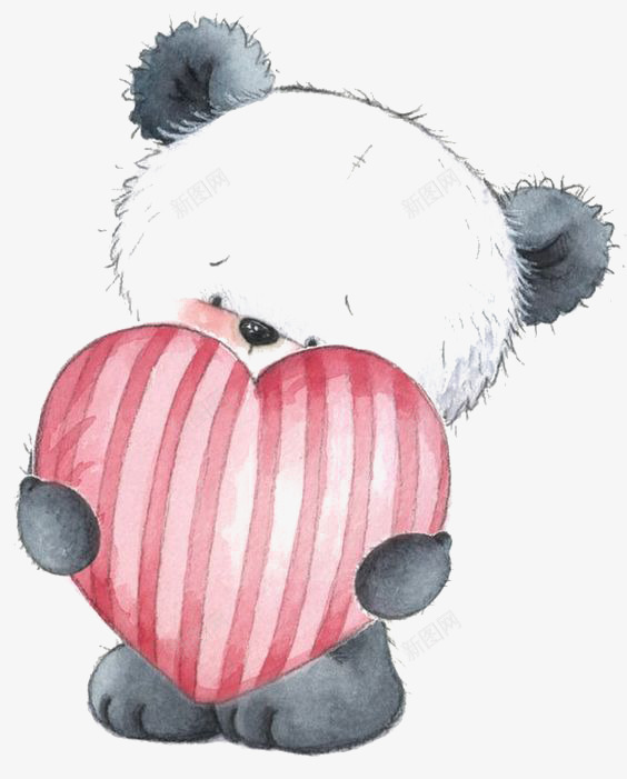 熊猫png免抠素材_新图网 https://ixintu.com 卡通熊猫 可爱熊猫 小熊猫 手绘熊猫 爱心抱枕