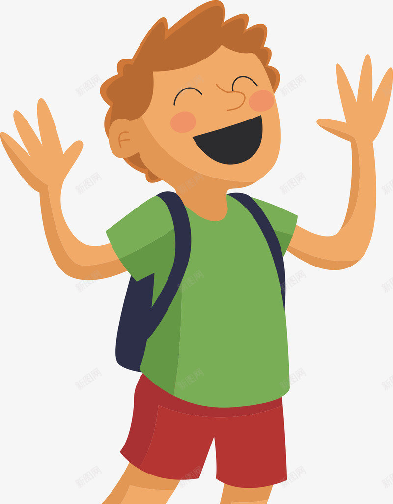 大笑的男孩png免抠素材_新图网 https://ixintu.com 上学 卡通人物 开心 高兴 高兴的人