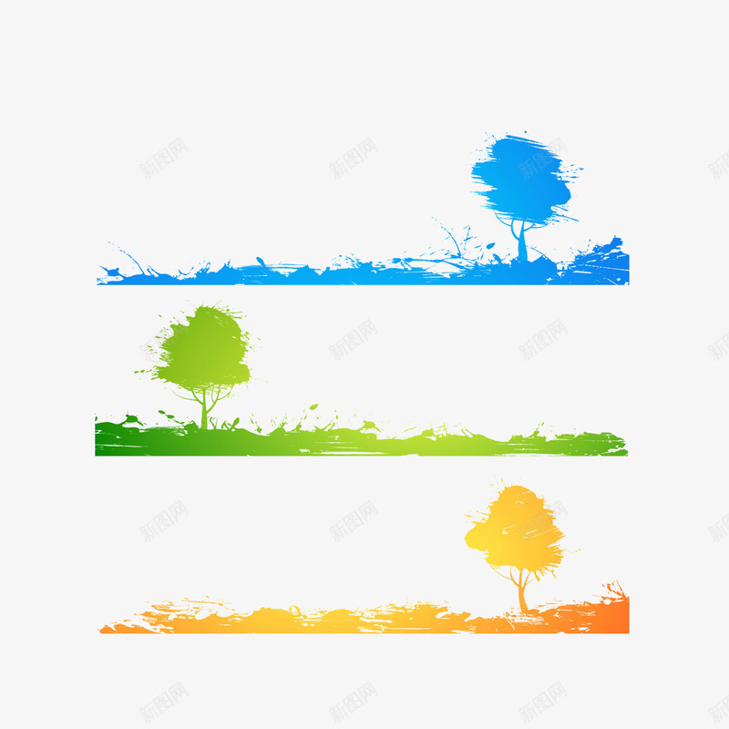 彩绘树木png免抠素材_新图网 https://ixintu.com 喷绘 彩绘 树木 涂鸦