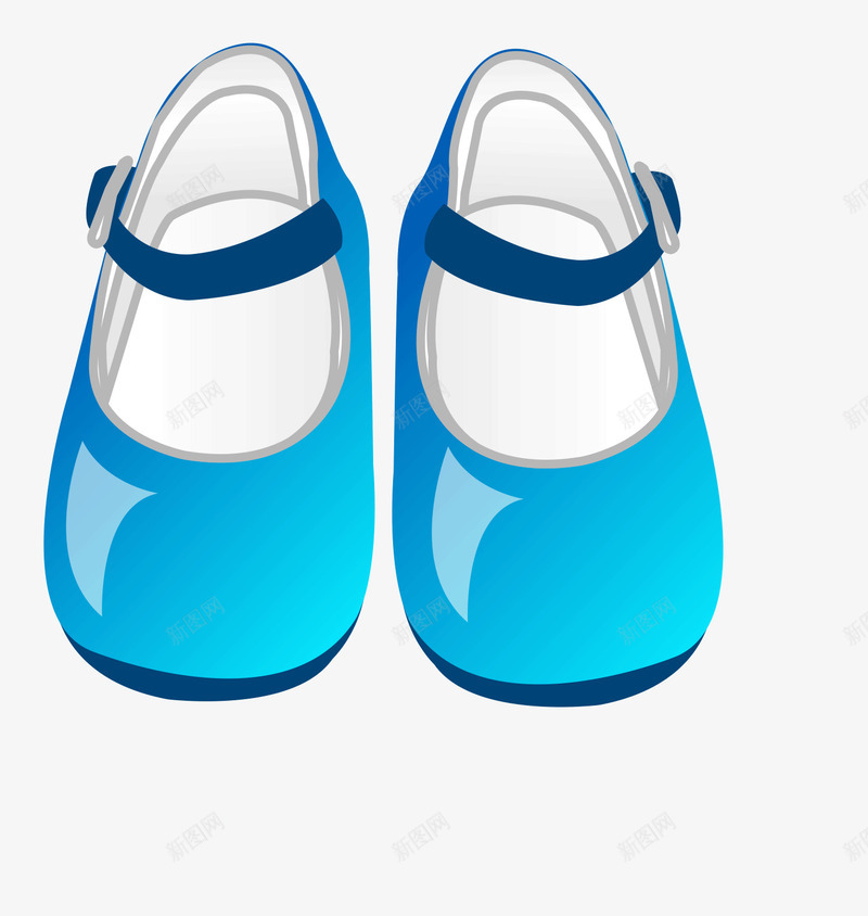 蓝色女鞋png免抠素材_新图网 https://ixintu.com 儿童 卡通 商品 女孩 皮鞋 蓝色 鞋子