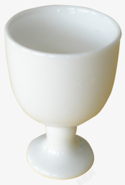 白色高脚杯白色简单陶瓷酒杯高清图片