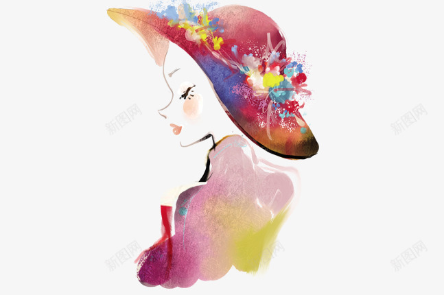 彩绘艺术女孩妇女节装饰png免抠素材_新图网 https://ixintu.com 女孩 妇女节 彩绘 艺术 装饰