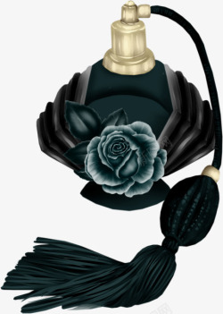 2017黑色玫瑰香水瓶素材