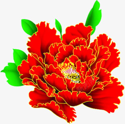 中秋节手绘红花包装素材