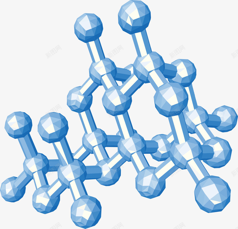 蓝色生物分子结构矢量图ai免抠素材_新图网 https://ixintu.com 分子结构 生物分子 矢量png 科技感 蓝色分子 高科技 矢量图