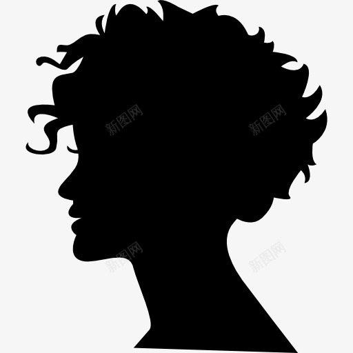 女人头像剪影与短头发图标png_新图网 https://ixintu.com 人的剪影 发型沙龙 头发 女 女人的头 女性的头发 短头发