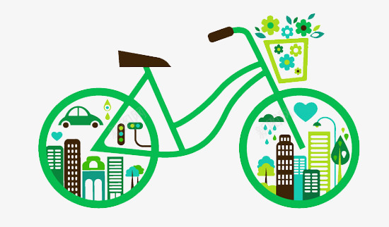 自行车png免抠素材_新图网 https://ixintu.com 城市 宣传环保 绿色 自行车 节能减排 鲜花