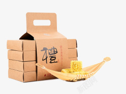 木盒中的香楠桂花糕桂花糕礼盒装高清图片