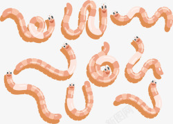 卡通花朵蛇蚯蚓野生动物蠕虫高清图片