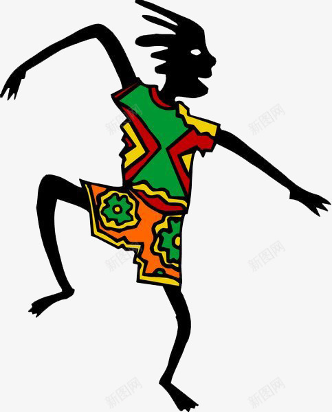 开心每一天png免抠素材_新图网 https://ixintu.com 原始 绘画 舞蹈 艺术 装饰 非洲